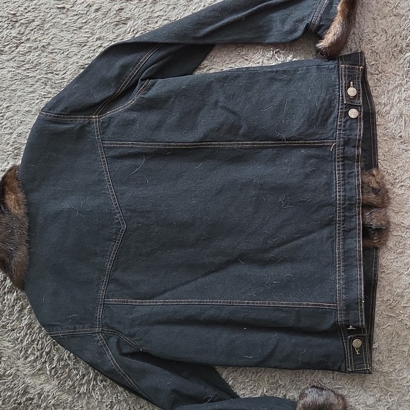 NWT Vintage Dennis Basso Sz M Faux Fur Lined Jean Jacket - Picture 8 of 11